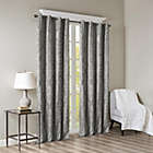 Alternate image 1 for JLA Home SunSmart Mirage 100% Total Blackout Single Window Curtain, Knitted Jacquard Damask Room Darkening Curtain Panel with Grommet Top, 50x84", Charcoal