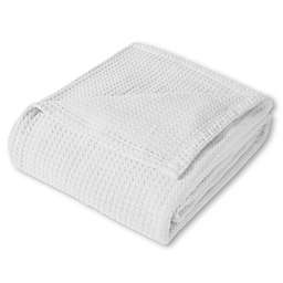 Sweet Home Collection 100% Fine Cotton Blanket Luxurious Breathable Weave Stylish Design Soft and Comfortable All Season Warmth, Full/Queen, White