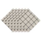 Alternate image 0 for Contemporary Home Living Set of 6 20" x 20" Black and White Check Fringed Napkins