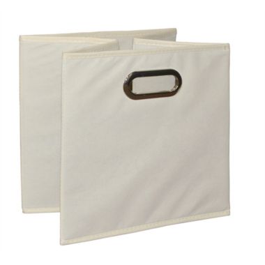 Niche Cubo Set of 12 Foldable Fabric Storage Bin with Built-in Chrome Handles - Natural. View a larger version of this product image.