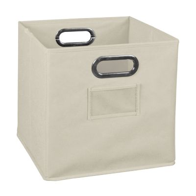Niche Cubo Foldable Fabric Storage Bin with Built-in Chrome Handles - Natural