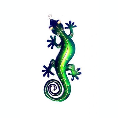 D-Art collection Handmade Iron Decorative Green Gecko Wall Decor - Large. View a larger version of this product image.