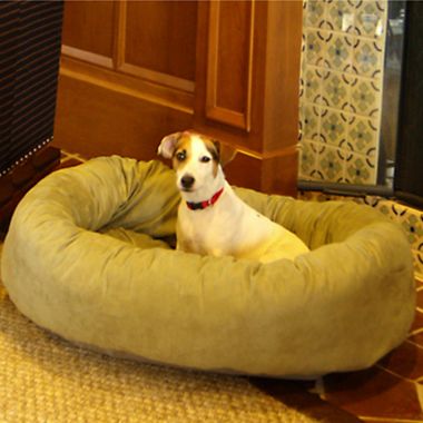 Majestic Pet Product 52-Inch Micro Suede Waterproof Bagel Dog Bed - Sage. View a larger version of this product image.