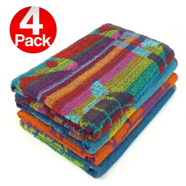 Stock Preferred Beach & Pool Towel in 4-Pieces 30"x60" Multicolor. View a larger version of this product image.