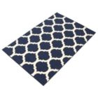 Alternate image 3 for Chaudhary Living 4.5' x 6.5' Navy Blue and Off White Moroccan Rectangular Outdoor Area Throw Rug