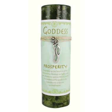 Azuregreen Prosperity Pillar Candle with Goddess Necklace. View a larger version of this product image.