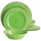 Alternate image 0 for Laurie Gates California Designs Mauna 12 Piece Melamine Dinnerware Set in Crackle Green