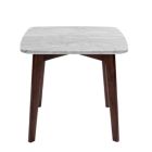 Alternate image 0 for The Bianco Collection Gavia 19.5" Square Italian Carrara White Marble Side Table with Walnut Legs