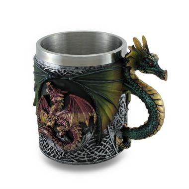 Zeckos Gothic Dragon Tankard Celtic Knot work Mug w/Stainless Steel Insert. View a larger version of this product image.