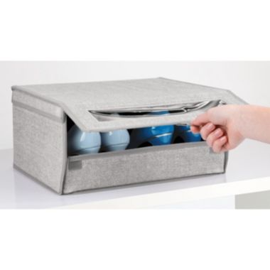 mDesign Stackable Fabric Closet Storage Shoe Box - Large. View a larger version of this product image.