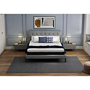 Homeroots Bed & Bath 11.5" Lux Copper Infused Gel Memory Foam and High Density Foam Mattress Cal King White and Black