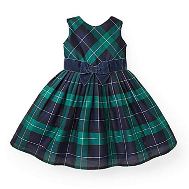Hope & Henry Girls&#39; Taffeta Party Dress (Green Plaid, 2T). View a larger version of this product image.