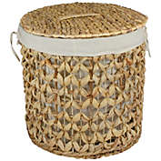 Northlight 16" Natural Woven Laundry Hamper Basket with Cotton Liner and Lid