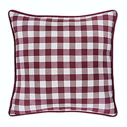 Kate Aurora 2 Pack Country Farmhouse Buffalo Plaid Zippered Pillow Covers - 18 in. W x 18 in. L, Burgundy