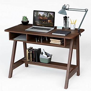 Costway-CA Computer Desk Home Office Writing Workstation with Flip Top Compartment. View a larger version of this product image.