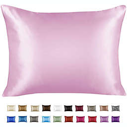 SHOPBEDDING Satin Pillowcase with Zipper - King Satin Pillowcase with Zipper, Pink (1 per Pack) By BLISSFORD