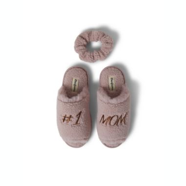 Dearfoams Womens Louise Slide with Extended Vamp and Scrunchie. View a larger version of this product image.