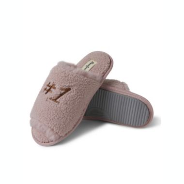 Dearfoams Womens Louise Slide with Extended Vamp and Scrunchie. View a larger version of this product image.