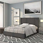 Alternate image 0 for Emma + Oliver Queen Accent Extended Panel Platform Bed in Dark Gray Fabric