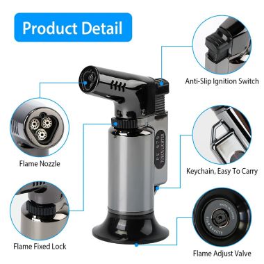 Eggracks By Global Phoenix Culinary Butane Torch Lighter Refillable Blow Torch Adjustable. View a larger version of this product image.