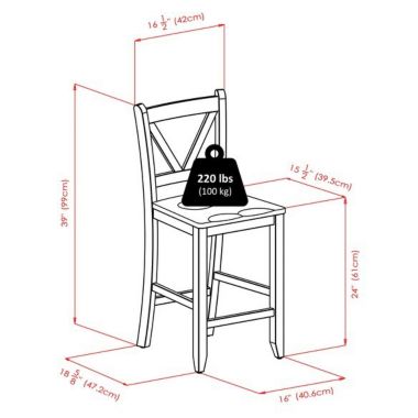 Victor 2-Pc V-back Counter Stool Set, Walnut. View a larger version of this product image.