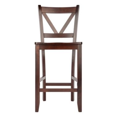 Victor 2-Pc V-back Counter Stool Set, Walnut. View a larger version of this product image.