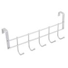 Alternate image 0 for Unique Bargains Over The Door Hook, Metal Household Bathroom 5 Hooks Towel Clothing Belt Hanger Hook Silver Tone, 10" x 3" x 3.7"(L*W*H)