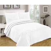 Bedspread Coverlet 3 Pcs Set Oversized King Size White Color