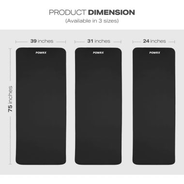 POWRX Yoga Mat Thick Exercise Mat 1/2" - 3 Widhts With Carrying Strap And Bag Non-Sl. View a larger version of this product image.