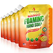 Bastion Antibacterial Hand Soap Mango Foaming Hand Wash 6 X 32oz Refill Pouches - Mango Scent
