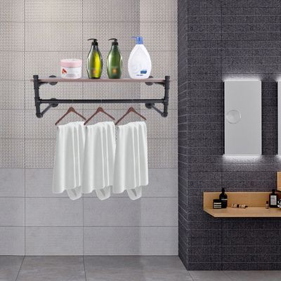 Stock Preferred Wall Mounted Storage Rack with Garment Hanging Shelf & Board