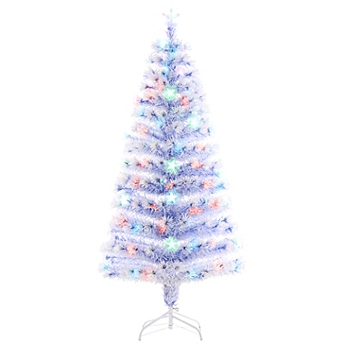 HOMCOM 5ft Tall Pre-Lit Douglas Fir Artificial Christmas Tree with
