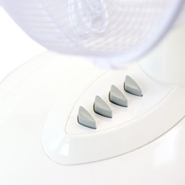 Impress 12 Inch 3 Speed Oscillating Table Fan in White. View a larger version of this product image.