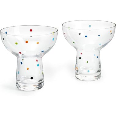 The Wine Savant Polka Dot Margarita Glasses Set of 2 - Elegant Cocktail Glasses, Ideal for Serving Frozen Margaritas, Manhattan, Martini, Wedding Glasses, Colored Glasses - Excellent Addition to Your Home Bar - 12oz. View a larger version of this product image.