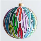 Alternate image 0 for Mod Rainbow Zebra Pattern Mid Century Design Polish Glass Christmas Ornament