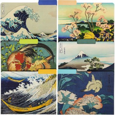 The Gifted Stationery Decorative File Folders 1/3 Cut Tab, Japanese Inspired Hokusai Designs (12 Pack). View a larger version of this product image.