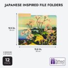 Alternate image 2 for The Gifted Stationery Decorative File Folders 1/3 Cut Tab, Japanese Inspired Hokusai Designs (12 Pack)