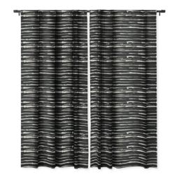 Deny Designs Ninola Design Ink stripes Black Blackout Window Curtain