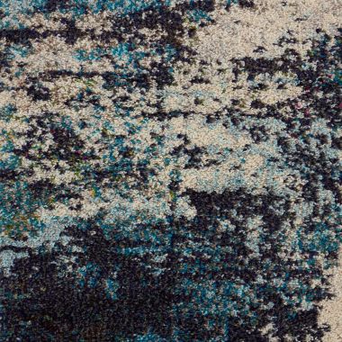 Celestial CES02 Area Rug Colorful Contemporary Abstract By Nourison Ivory Teal Blue 6' x 9'. View a larger version of this product image.