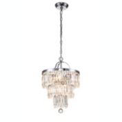 ELE Light & Decor Belle 5-Light Chrome Tiered Chandelier with Hand Cut Crystal