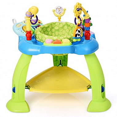 Costway 2-in-1 Baby Jumperoo Adjustable Sit-to-stand Activity Center-Green. View a larger version of this product image.