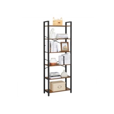 BreeBe Industrial 6-Tier Bookshelf with Steel Frame. View a larger version of this product image.