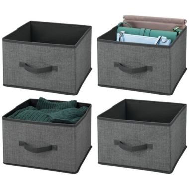 mDesign Soft Fabric Closet Storage Organizer Cube Bin, 4 Pack. View a larger version of this product image.