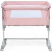 Slickblue Travel Portable Baby Bed Side Sleeper  Bassinet Crib with Carrying Bag-Pink