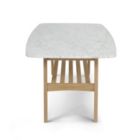 Alternate image 2 for The Bianco Collection Laura 43" Rectangular Italian Carrara White Marble Coffee Table with Oak Shelf