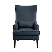 Lexicon Avina Collection Solid/Plywood Frame and Textured Fabric Accent Wingback Chair, Indigo