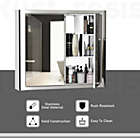 Alternate image 2 for kleankin 28" x 24" Wall Mounted Bathroom Mirror Cabinet with Door Shelves Medicine Cabinet Stainless Steel, Silver
