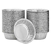 Juvale 100 Pack Mini Individual Pot Pie Pans, Round Disposable Aluminum Tins for Small Business, Catering, Baking, and Cafes (5 In)