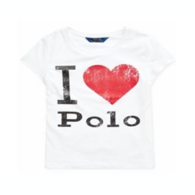 Ralph Lauren Girl's Cotton Jersey Graphic T-Shirt White Size Large. View a larger version of this product image.