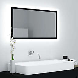 vidaXL LED Bathroom Mirror Black 31.5